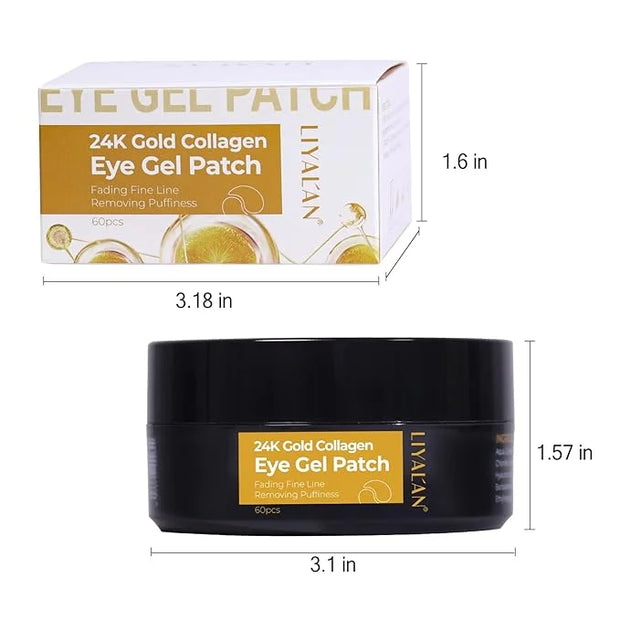 LIYALAN 24K Gold Under Eye Patches for Dark Circles and Puffiness Eye Mask Skin Care Products for Puffy Eyes Beauty for Wo...