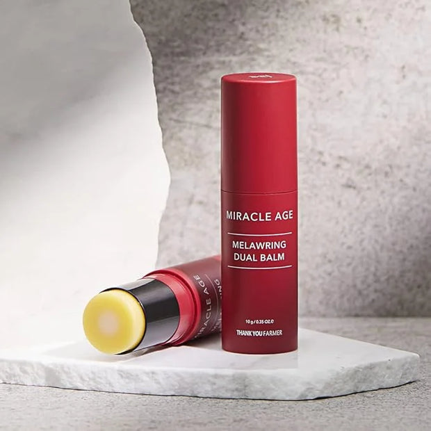 THANKYOU FARMER Miracle Age Melawring Dual Balm, Korean Eye Cream for Face, Fast-absorbing Anti Wrinkle Balm Stick, Crows ...