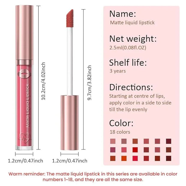 Matte Liquid Lipstick,Dark Purple Liquid Lip Stains, Long Lasting Waterproof Lip Gloss Makeup, Velvet Non-Stick Cup Lips S...
