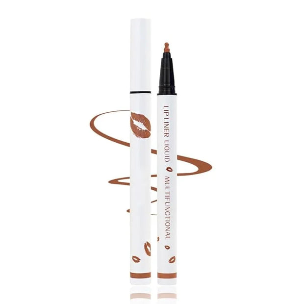 Longwear Liquid Lip Liner, Matte Lip Tint Stain Marker Pen, 2 in1 Liquid Lipstick & Lip Liner Pencil, Long Lasting Waterpr...