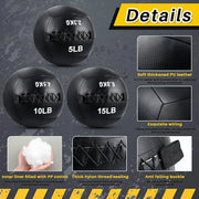 3 Pcs Soft Wall Ball Medicine Ball Set 5, 10 10 and 15 Lbs - Product Image
