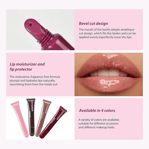 Petansy 5 Colors Hydrating Lip Gloss, Shiny Jelly Lip Plumping Lip Balms, Long Lasting Nourishing Non-sticky Fresh Clear S...