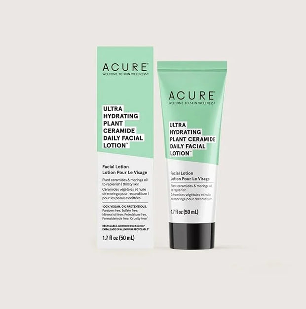 Acure Ultra Hydrating Plant Ceramide Facial Lotion - Morning Face Moisturizer for Deep Hydration, Skin Tone Balance - Made...