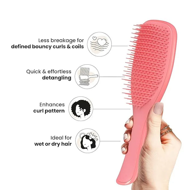 Tangle Teezer Ultimate Detangler Curly Hair Brush, Dry & Wet Hairbrush, Reduces Frizz & Breakage, for 3C to 4C Curly Hair ...