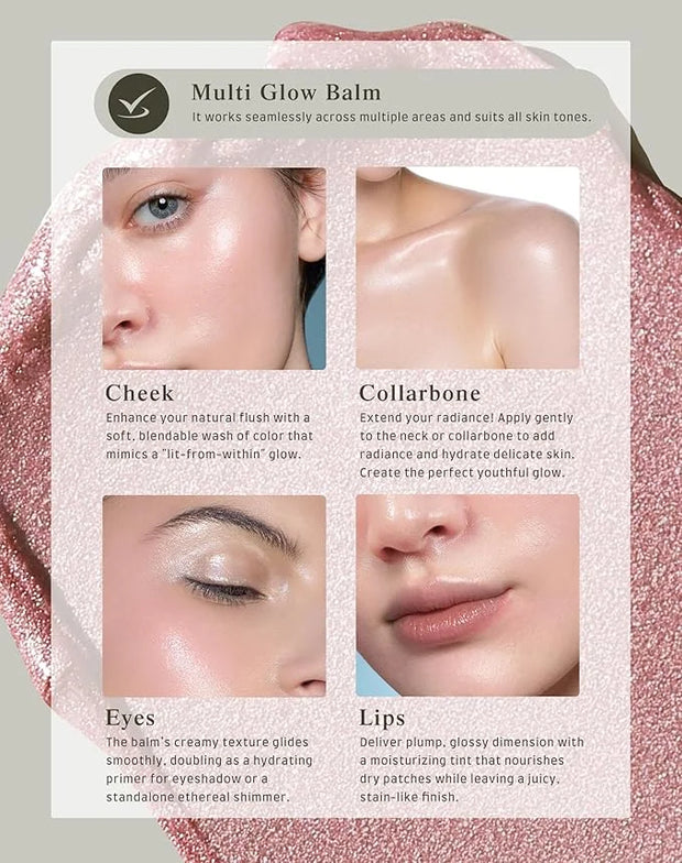 Multi Glow Balm, Cream Blush for Cheeks, Blush Balm Face Makeup, Radiant Finish, Hydrating, Creamy, Lightweight & Blendabl...