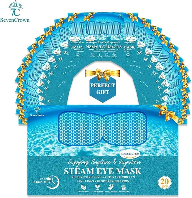 Steam Eye Mask for Travel Essentials,Unscented Sleep Mask Warm Compress for Eyes, Heated Eye Masks for Reduce Puffiness & ...