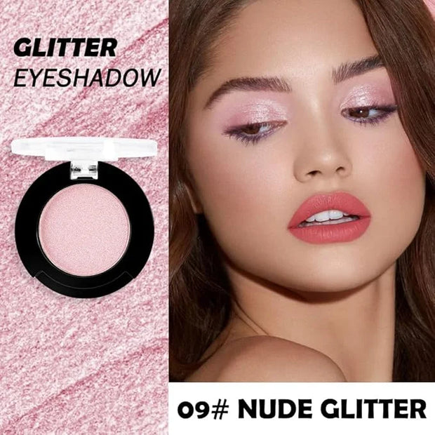 Monochrome Glitter Eyeshadow Makeup Palette, Highly Pigmented Nude Pink Eyeshadow Palette, Shimmer Pressed Powder Eye shad...