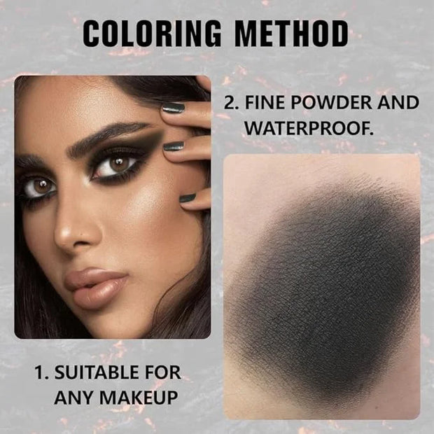 Buildable Matte Eyeshadow Makeup Palette Single - Black Shades | Creamy Pressed Powder for Easy Blending | Mini Travel Pal...