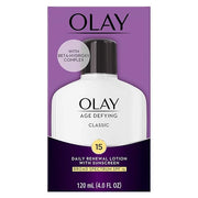 Face Moisturizer by Olay, Age Defying Classic Daily Renewal Lotion, With Sunscreen, Classic,4 oz - Product Image