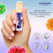 Blossom Roll on Lip Gloss, Scented Clear High Shine Moisturizing Lip Oil, Non Sticky, Infused with Real Flowers, Made in U...