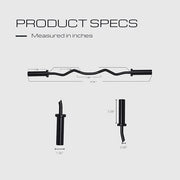 HulkFit 48 Inch EZ Curl Bar Barbell 2 Inch - Product Image