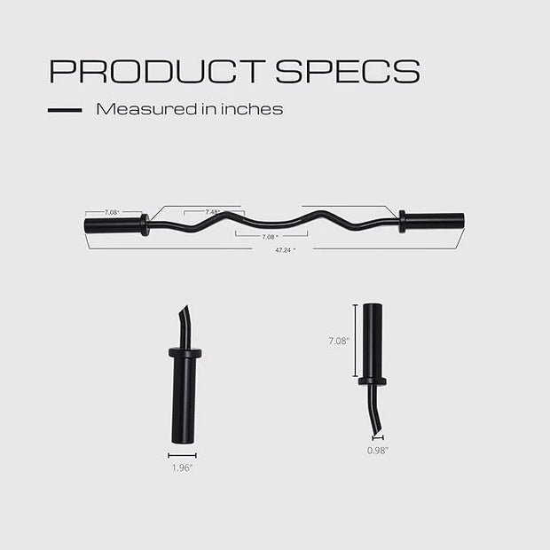 HulkFit 48 Inch EZ Curl Bar Barbell 2 Inch - Product Image