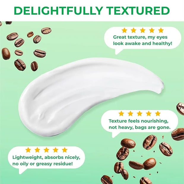 EyeGLO Caffeine Eye Cream for Dark Circles, Eye Bags, and Puffiness | UnderEye Treatment for Women with Peptides, Antioxid...