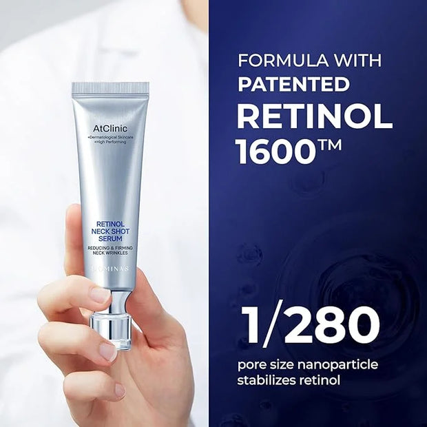 Atclinic Neck Firming Serum with Retinol & 5-Peptides – Reduce Wrinkles & Tech Neck Lines in 2 Weeks | Lightweight, Korean...