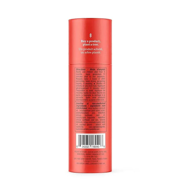 ATTITUDE Sunscreen Stick, Broad Spectrum UVA/UVB, Plant and Mineral-Based Ingredients,Vegan and Cruelty-free Sun Care Prod...