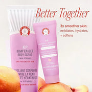 First Aid Beauty Soft + Smooth Starter Body Kit: KP Bump Eraser Body Scrub, 4 oz, Smoothing + Brightening Lotion (Peach), ...