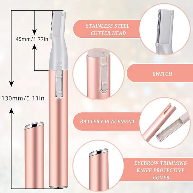 Chumia 2 Pcs Electric Eyebrow Trimmer Women Precision Face Razors Mini Shaver with Comb Christmas Women Gift Battery Opera...