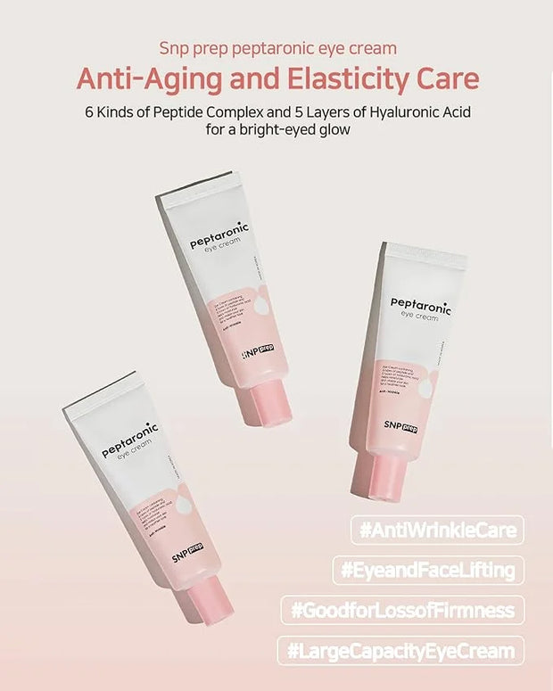 [K Beauty Snp] Peptaronic Eye Cream | Peptide and Hyaluronic Acid Eye Cream | Under Eye Cream for Dark Circles | Eye Repai...