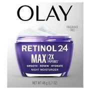 Olay Retinol Face Moisturizer, 24 MAX Anti-Aging Night Cream for Women, Fragrance-Free, Non Greasy - Anti-Wrinkle, Smooth ...
