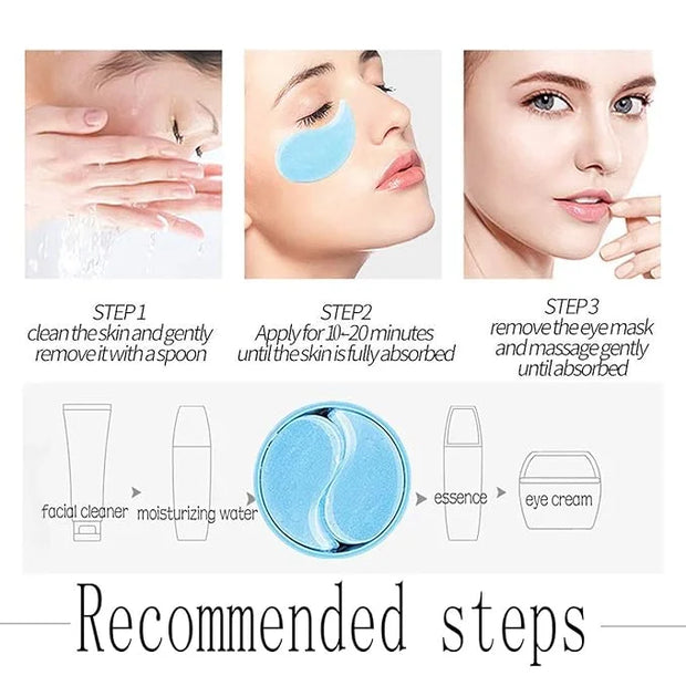 Under Eye Patches,30 pairs Hyaluronic Acid Anti-Aging Under Eye Mask, Collagen Under Eye Gel Pads for Dark Circles, Wrinkl...