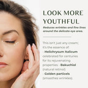 Golden Under Eye Cream - Hydrating Face Cream with Bakuchiol, Helichrysum Intensive Under Eye Renewal, Moisturizer Eye Cre...