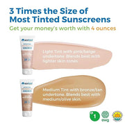 Waxhead Tinted Sunscreen with Zinc Oxide (Sheer Medium Tint) - Tinted Mineral Sunscreen, BB Cream Tinted Moisturizer with ...