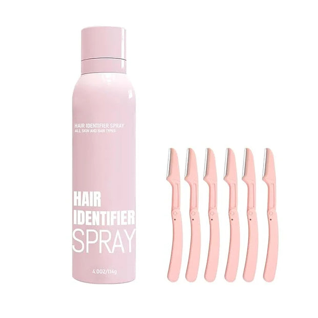 2025 NEW Hair Identifier Spray for Face Shaving, Dermaplaning Tool,Skin Dermaplaning Spray for Women With 6 Face Razors - ...