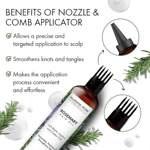 Majestic Pure 100% Pure Oil with Biotin for Hair Care, Strengthening, Nourishing, and Volumizing Formula with Jojoba Oil a...