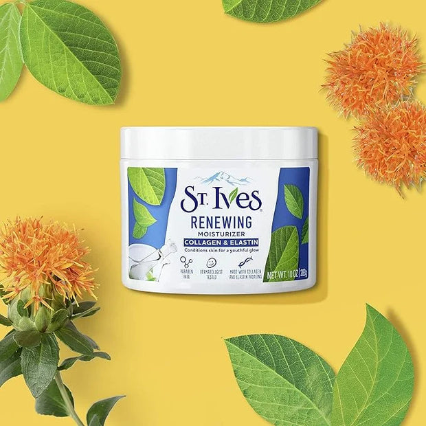 St. Ives Face Moisturizer Cream, Collagen and Elastin, Renewing Facial Moisturizer for Women, Paraben Free, Dermatologist ...