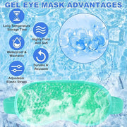 candyfouse 2Pack Cold Cooling Eye Mask, Reusable Hot Colder Therapy Gel Bead with Plush Backing for Puffiness Migraine Str...