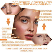 3 Colors Correcting Concealer Makeup Cream Contour Palette,Cream