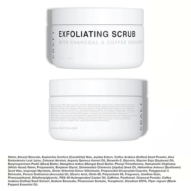 CRVFT Men’s Facial Care Kit | Aloe Vera Face Wash 3oz | Hyaluronic Moisturizer 1oz | Charcoal Exfoliating Scrub 1.7oz | 3 ...