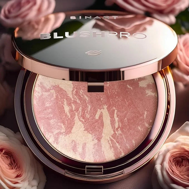 Baked PRO Blush. Brighten Lighting Highly Glow Marbleized Blush. Lightweight Shimmery Satin Face Makeup. Cruelty-Free. Sha...