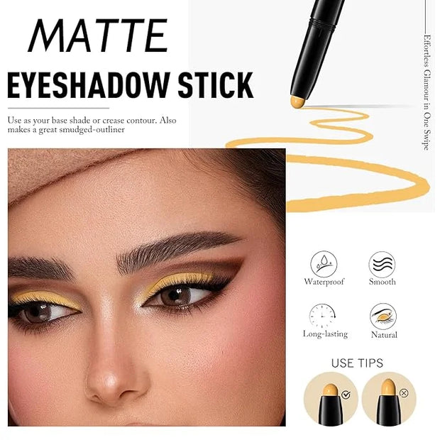 Eyeshadow Stick Matte Eye Shadow Pencil Cream to Powder Eye Brightener Crayon Long-Lasting Crease-Proof Neutral Eyeshadow ...
