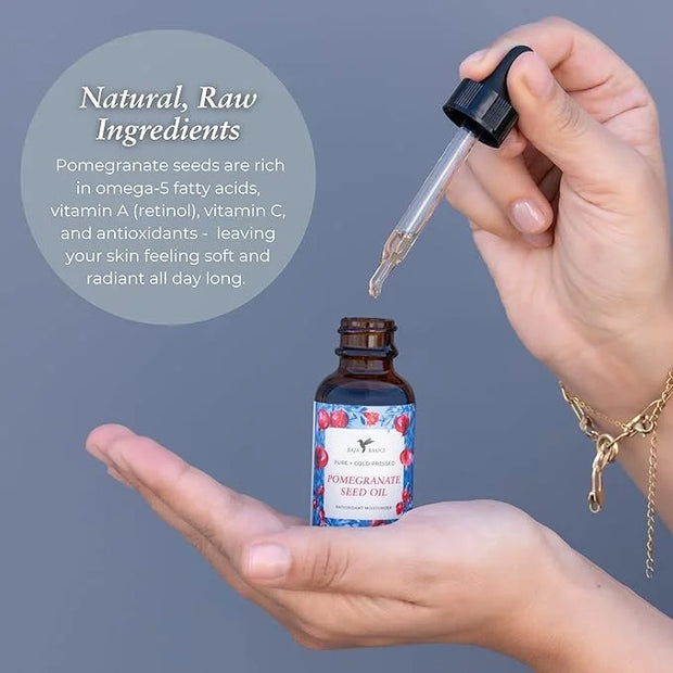 Pomegranate Seed Oil - Pure, Cold Pressed, Unrefined - Organic Body Oil - Antioxidant Serum for Face, Hair, Skin and Nails...