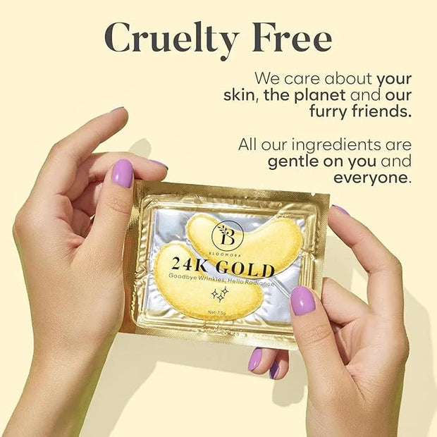 24K Gold Under Eye Patches (30 Pairs) Under Eye Patches for Dark Circles, Under Eye Patches for Puffy Eyes and Dark Circle...