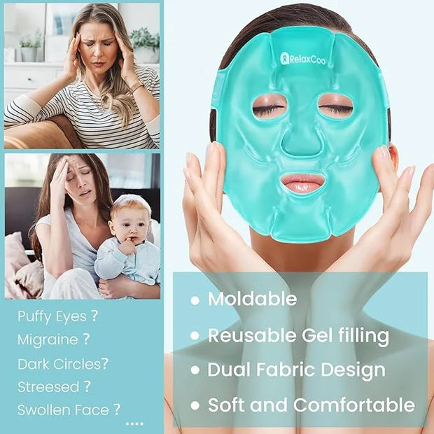 Cold Face Eye Mask Ice Pack Reduce Face Puff,Dark Circles,Gel Hot Cold Compress,Face SPA for Woman Sleeping, Pressure, Hea...