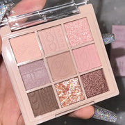9Colors Eye Shadow Palette Makeup,Pink Rose Gold Purple Mauve Neutral Travel Eyeshadow Palette Highly Pigmented Long Lasti...