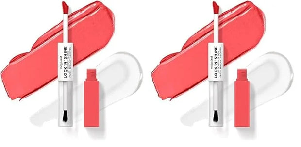 wet n wild Megalast Lock 'N' Shine Lip Color + Gloss Lipstick Shining Hybiscus (Pack of 2) - Product Image