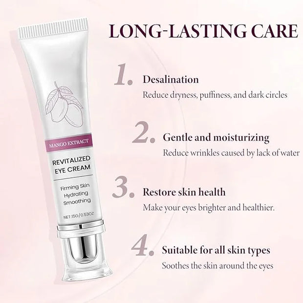 2PCS Mango Eye Cream, Eye Moisturizing Serum, Anti-Aging Treatment for Puffiness, Dark Circles & Fine Lines, Fast-Absorbin...