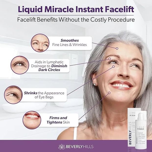 Beverly Hills Instant Facelift Anti Aging Eye Serum Treatment & Mens Instant Facelift Bundle with Discount - For Dark Circ...