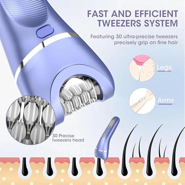 Electric Shavers for Women, 7 in 1 Hair Removal Kit with Epilator Bikini Trimmer Face Razor Body Brush Face Massager Foot ...