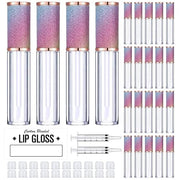 AMORIX 24 Pack Rainbow Lip Gloss Tubes with Wand 5ml Empty Lip Gloss Containers Lipgloss Bottles with Stoppers + 2pcs Syri...