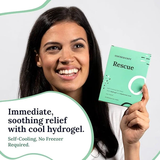 Rescue: Hydrogel Self Cooling Compress | Cold Eye Masks for Puffy Eyes | Self Cooling Eye Compress for Fast Relief | Trave...