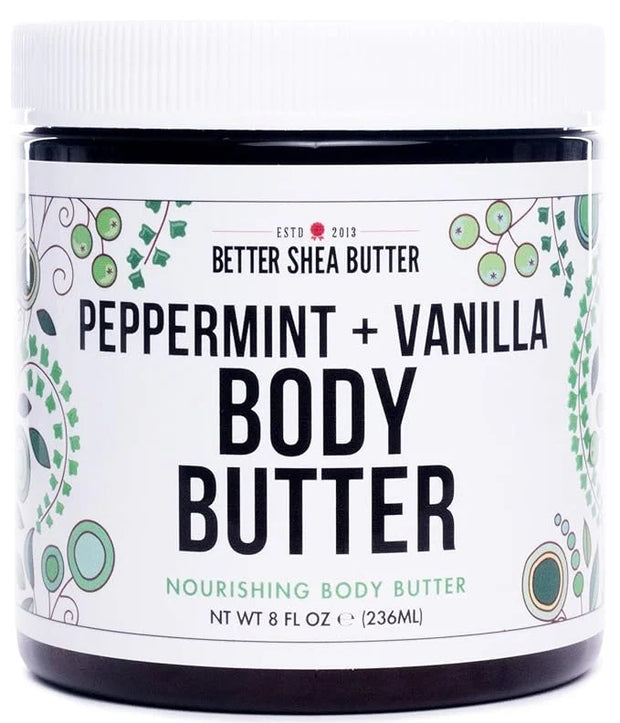 Peppermint Vanilla Body Butter - Natural Lotion for Women with Shea Butter & Jojoba Oil - Non-Greasy Whipped Body Lotion f...