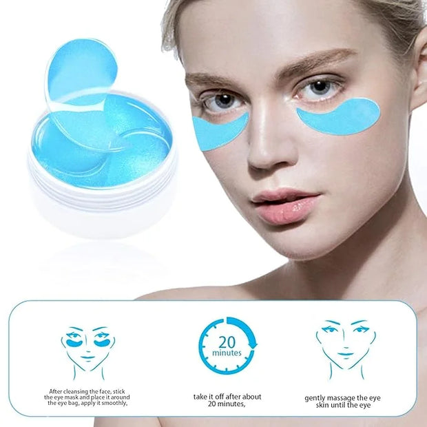 Under Eye Patches, Hyaluronic Acid Eye Mask Moisturizing, 60PCS Gel Eye Masks Pads With Collagen Eye Treatment for Reducin...