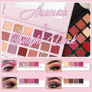 2Pcs Twilight Dusk + Aromas Nude Eyeshadow Palette Makeup Set, Matte Shimmer Glitter Pressed Pearl All Highly Pigmented Bl...
