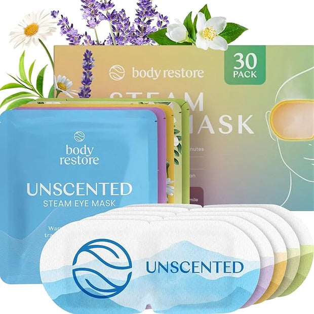 Body Restore Self Heated Steam Eye Mask 30 Pack - Fathers Day Unique Gifts for Dad, Relaxation Gifts for Her and Him, Best...