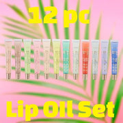 EXPRESSIONS 12pc Sparkle Lips Lip Oils - Vitamin E Infused Lip Gloss, Holiday Lip Oil Collection Hydrating Lip Care, Safe ...