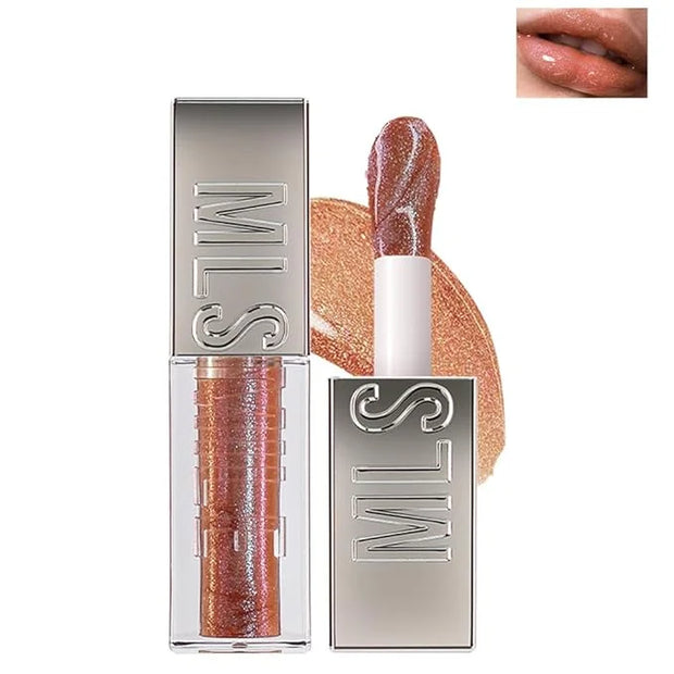 Mirror Glitter Lipstick, Sparkling Shimmer High Pigment Waterproof Long Lasting Lip Gloss, Shimmer Moisturizer Lip Gloss, ...